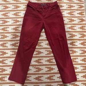 Red crop pants